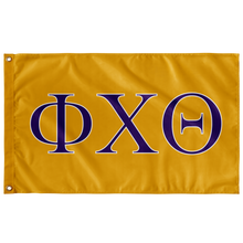 Load image into Gallery viewer, Phi Chi Theta Custom Fraternity Flag - Gold, Purple &amp; White