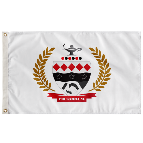 Phi Gamma Nu Fraternity Crest Flag - White