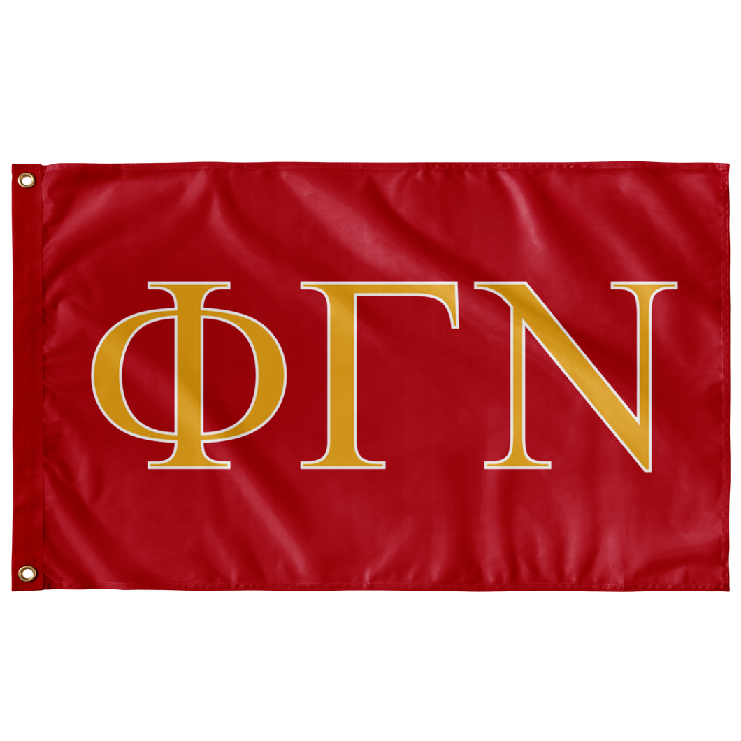 Phi Gamma Nu Flag - Greek Banner - Red