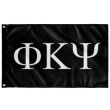 Load image into Gallery viewer, Phi Kappa Psi Fraternity Flag - Black, White &amp; Silver Grey