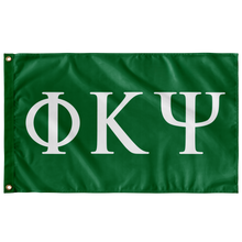 Load image into Gallery viewer, Phi Kappa Psi Greek Letters Flag - Green &amp; White