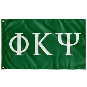 Phi Kappa Psi Greek Letters Flag - Green & White