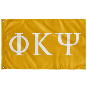Phi Kappa Psi Greek Letters Flag - Yellow & White