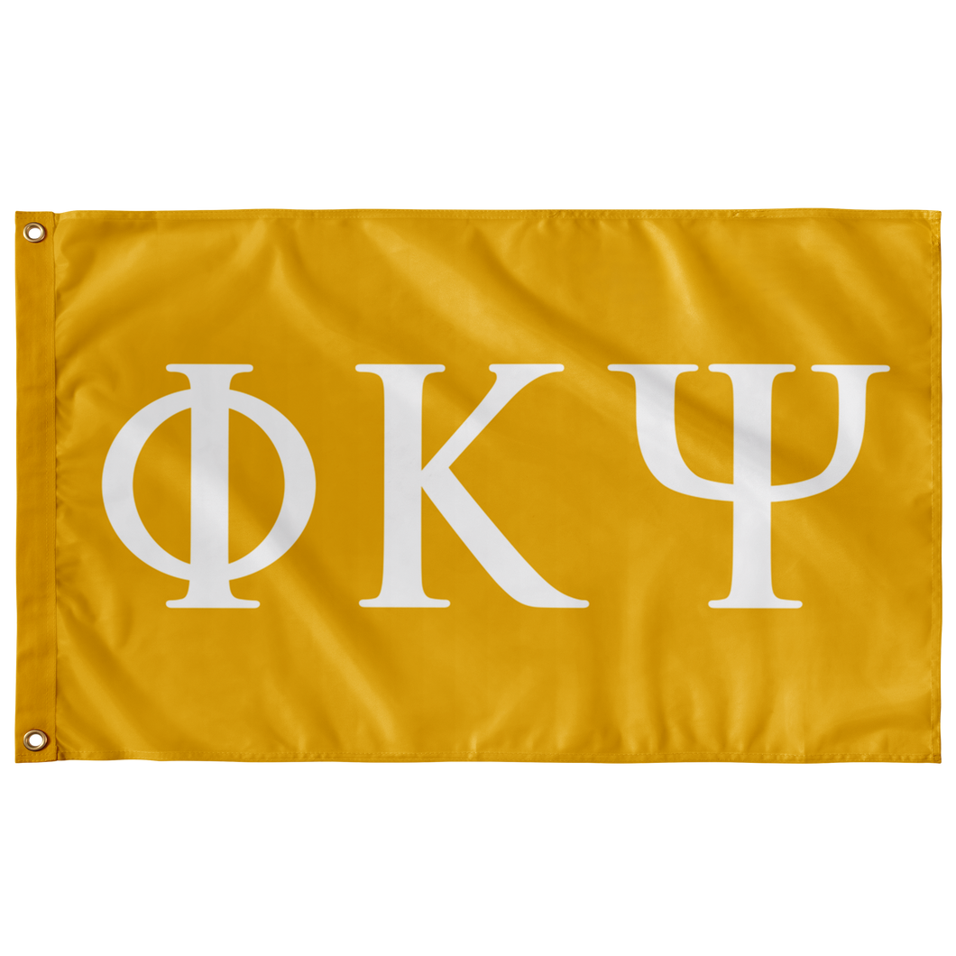 Phi Kappa Psi Greek Letters Flag - Yellow & White