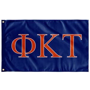 Phi Kappa Tau Fraternity Flag - Royal, Orange & White