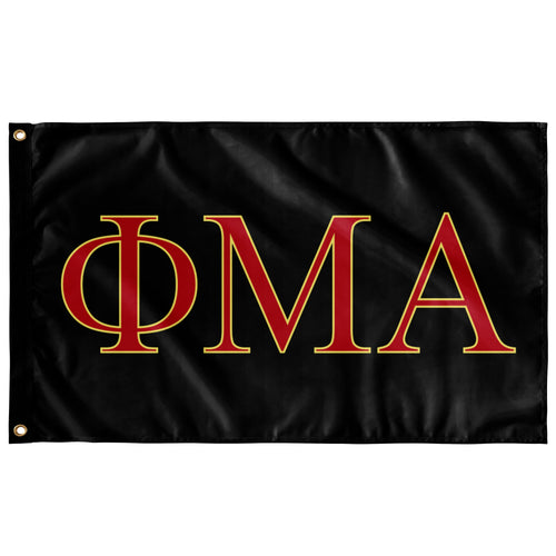 Phi Mu Alpha Fraternity Flag - Black, Red & Lemon Yellow