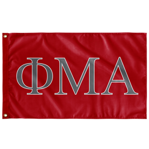 Phi Mu Alpha Fraternity Flag - Red, Metal & White
