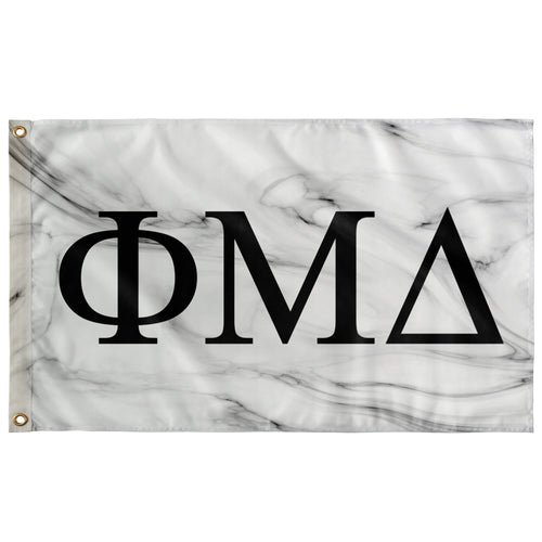 Phi Mu Delta White Marble Flag