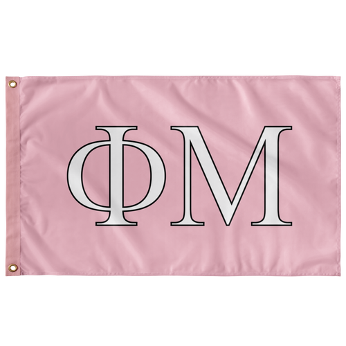 Phi Mu Sorority Flag - Pink, White & Black