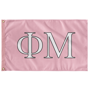 Phi Mu Sorority Flag - Pink, White & Black