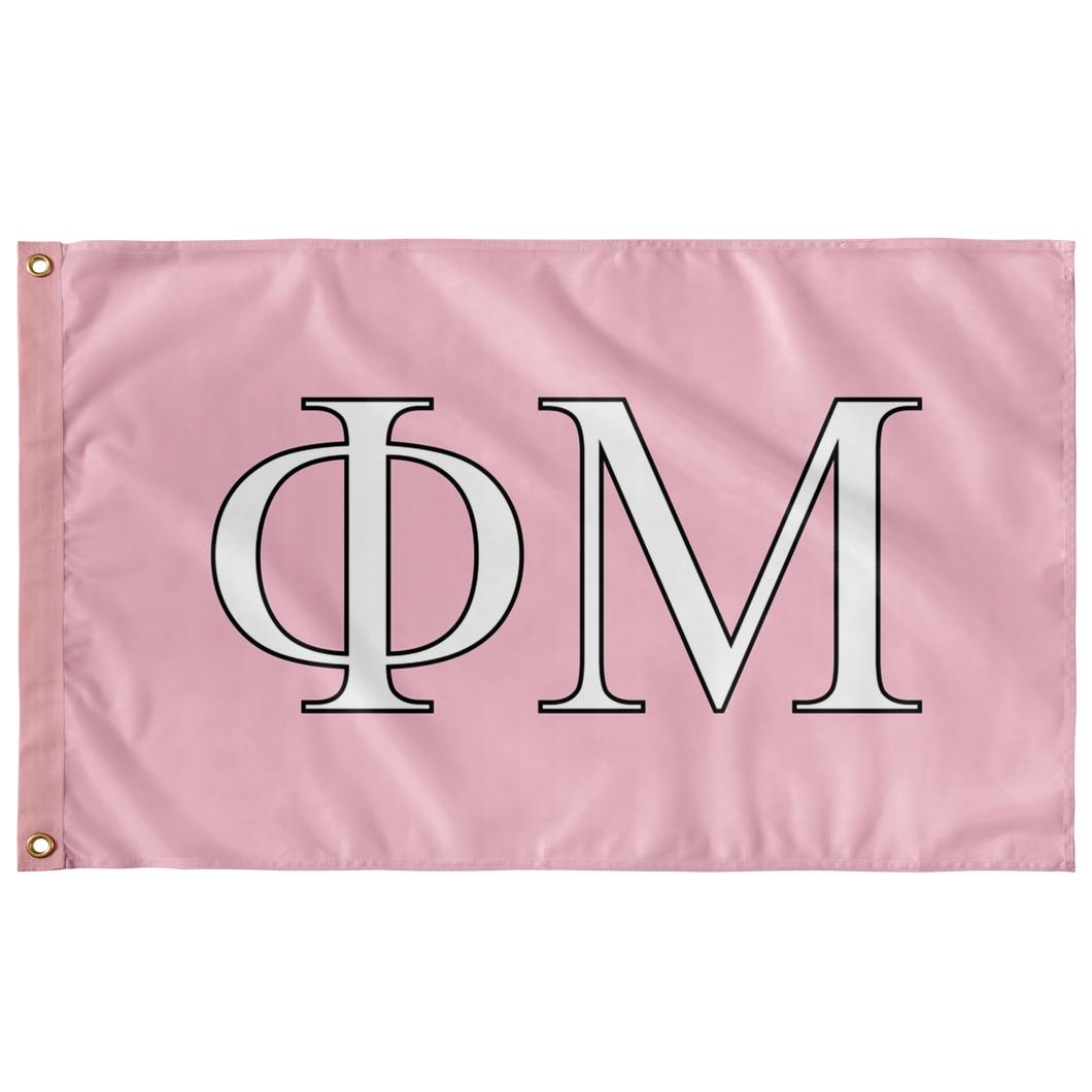 Phi Mu Sorority Flag - Pink, White & Black