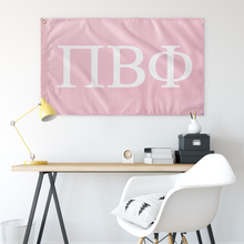Load image into Gallery viewer, Pi Beta Phi Wall Flag - Pink and White - Sorority Gear