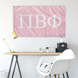 Pi Beta Phi Wall Flag - Pink and White - Sorority Gear