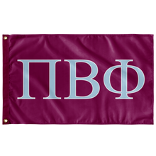 Load image into Gallery viewer, Pi Beta Phi Sorority Flag - Heritage Wine, Heritage Blue &amp; White