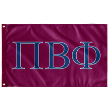 Load image into Gallery viewer, Pi Beta Phi Sorority Flag - Heritage Wine, Blue &amp; White