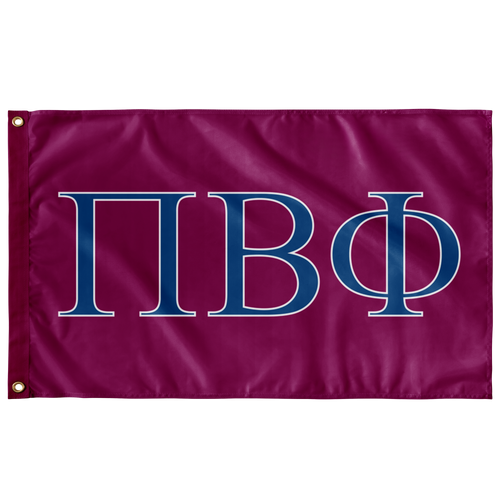 Pi Beta Phi Sorority Flag - Heritage Wine, Blue & White