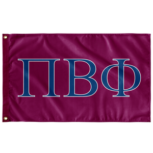 Pi Beta Phi Sorority Flag - Heritage Wine, Blue & White