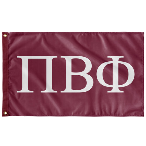 Pi Beta Phi Sorority Flag - Heritage Wine & White