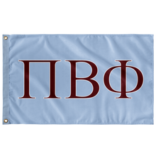 Load image into Gallery viewer, Pi Beta Phi Sorority Flag - Oxford Blue, Foliage Rose &amp; White