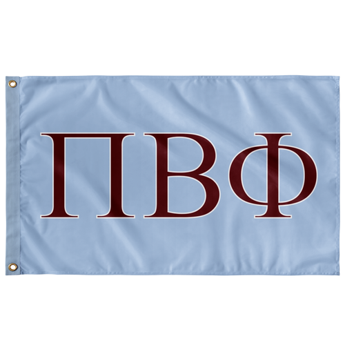 Pi Beta Phi Sorority Flag - Oxford Blue, Foliage Rose & White