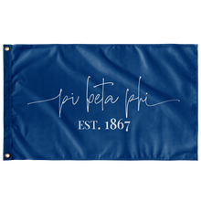 Load image into Gallery viewer, Pi Beta Phi Sorority Script Flag - Blue &amp; White