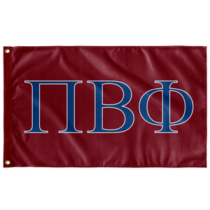 Pi Beta Phi Sorority Flag - Wine, Blue & White