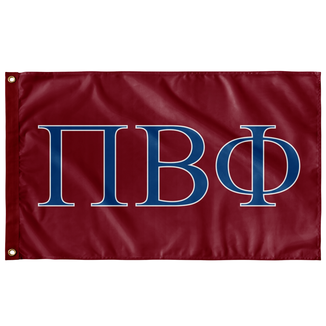 Pi Beta Phi Sorority Flag - Wine, Blue & White