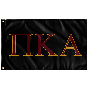 Pi Kappa Alpha Fraternity Flag - Black, Foliage Rose & Light Gold