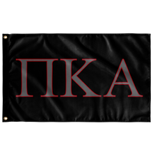 Load image into Gallery viewer, Pi Kappa Alpha Fraternity Flag - Black, Silver Grey &amp; Red