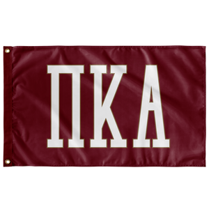 Pi Kappa Alpha Collegiate Block Greek Flag - Garnet, White & Gold
