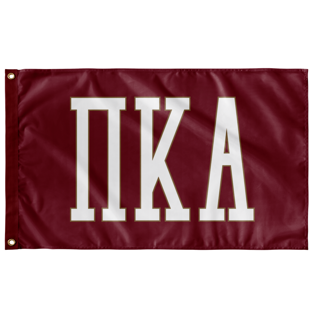 Pi Kappa Alpha Collegiate Block Greek Flag - Garnet, White & Gold