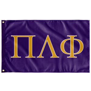 Pi Lambda Phi Fraternity Flag - Purple, Light Gold & White