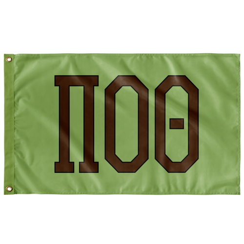 Pi Omicron Theta Collegiate Block Greek Flag - Grass, Rust & Black