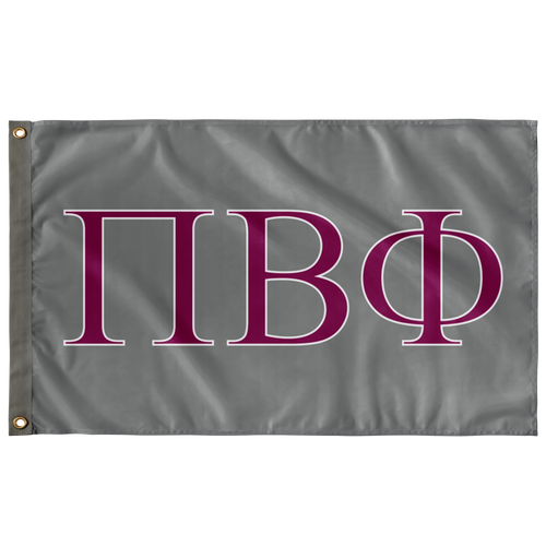 Pi Beta Phi Sorority Flag - Grey, Heritage Wine & White