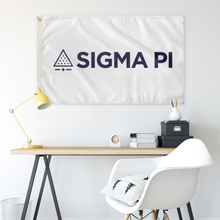 Load image into Gallery viewer, Sigma Pi Logomark Fraternity Flag - White &amp; Purple