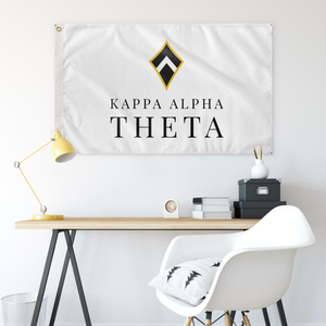 Kappa Alpha Theta Vertical Logo Flag - White