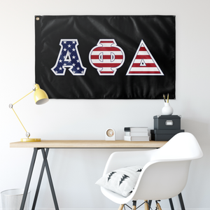 Alpha Phi Delta American Flag - Black