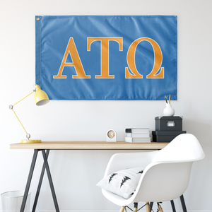 Alpha Tau Omega Fraternity Flag - Blue, Gold & White
