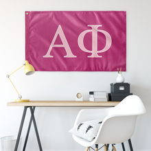 Load image into Gallery viewer, Alpha Phi Sorority Flag - Barbie Pink, Pink &amp; White