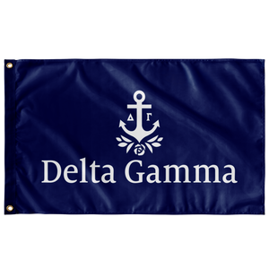 Delta Gamma Sorority Flag - Small Scale Logo Blue & White