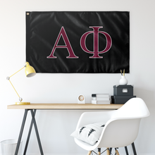 Load image into Gallery viewer, Alpha Phi Sorority Flag - Black, Bordeaux &amp; White