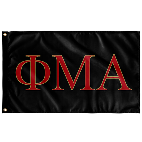Phi Mu Alpha Fraternity Flag - Black, Red & Flax Gold