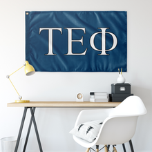 Load image into Gallery viewer, Tau Epsilon Phi Fraternity  Flag - Colonial Blue, White &amp; Black
