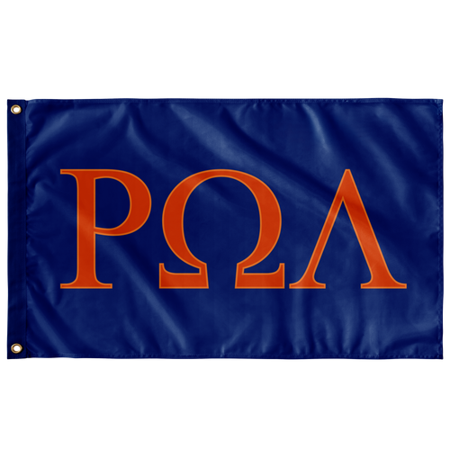 Rho Omega Lambda Fraternity Flag - Royal, Orange & Tennessee Orange