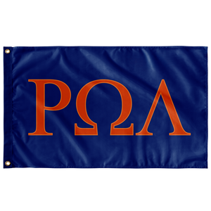 Rho Omega Lambda Fraternity Flag - Royal, Orange & Tennessee Orange