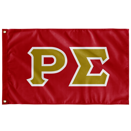 Rho Sigma Flag - Red & Light Old Gold