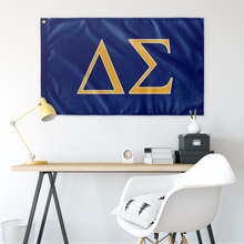 Load image into Gallery viewer, Delta Sigma Sorority Flag - Royal, Light Gold &amp; White