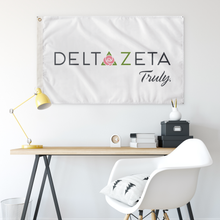 Load image into Gallery viewer, Delta Zeta Truly Sorority Flag - White
