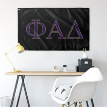 Load image into Gallery viewer, Phi Alpha Delta Fraternity Flag - Black, Purple &amp; Vegas Gold