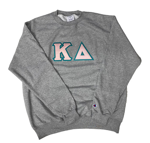 Kappa Delta Sorority Sweatshirt - Pink & Teal Stitch Letters